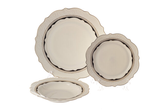 Brilliant Fountain Bleu 18 Piece Dinner Set for 6 – Complete Tableware Set