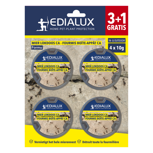 Edialux Formu Mieren Lokdoos 4 Stuks (3+1 Gratis) voor Binnen en Buiten