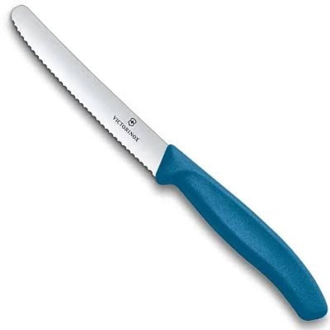 Victorinox Swiss Classic Tomato and Table Kitchen Knife - Serrated - Round Edge - 11 cm