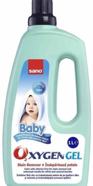 Sano Oxygen Gel Baby Stain Remover 1L – Hypoallergenic and Chlorine-Free for Sensitive Skin