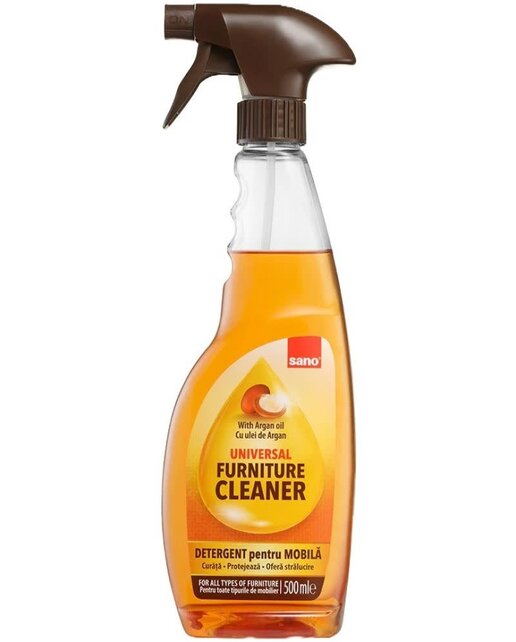 Sano Furniture Polish Spray with Argan Oil 500ml – Cleans, Shines & Protects Wood & Leather