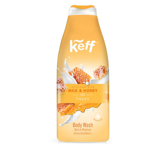 Keff Vloeibare Zeep Melk & Honing 500ml – met sheaboter, vitamine E en aloë vera