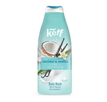 Keff Savon Liquide Vanille Coco 500ml – au beurre de karité, vitamine E et aloe vera