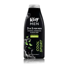 Keff Men 3-in-1 Cool Sport 500ml – shampoo, douchegel en gezichtsreiniger in één