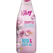 Keff Shampoo Roos & Kukui-olie 500ml – hydrateert, verzacht en geeft glans