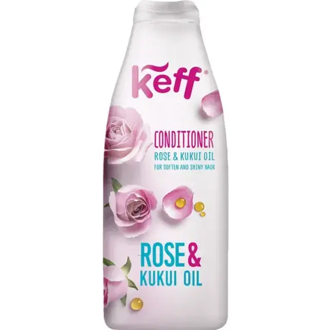 Keff Conditioner Roos & Kukui-olie 500ml – ontklit, hydrateert en geeft glans