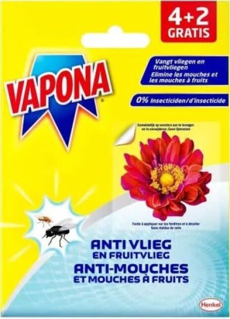 Vapona Window Stickers Geel 4+2 gratis