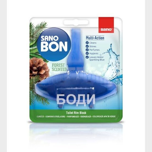 Sano Bon Toiletblok 5-in-1 – reinigt, desinfecteert, kleurt water en voorkomt kalkaanslag