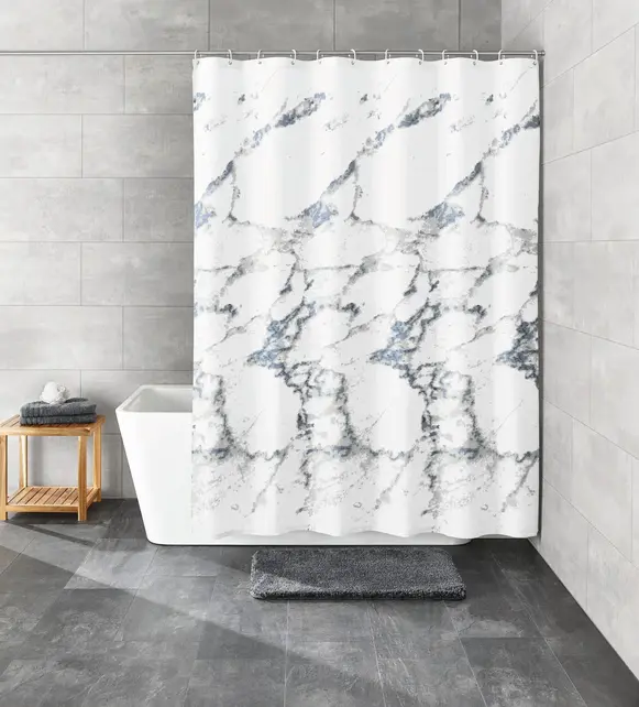 Kleine Wolke Shower Curtain Textile MARBLE Anthracite 180 X 180 Cm