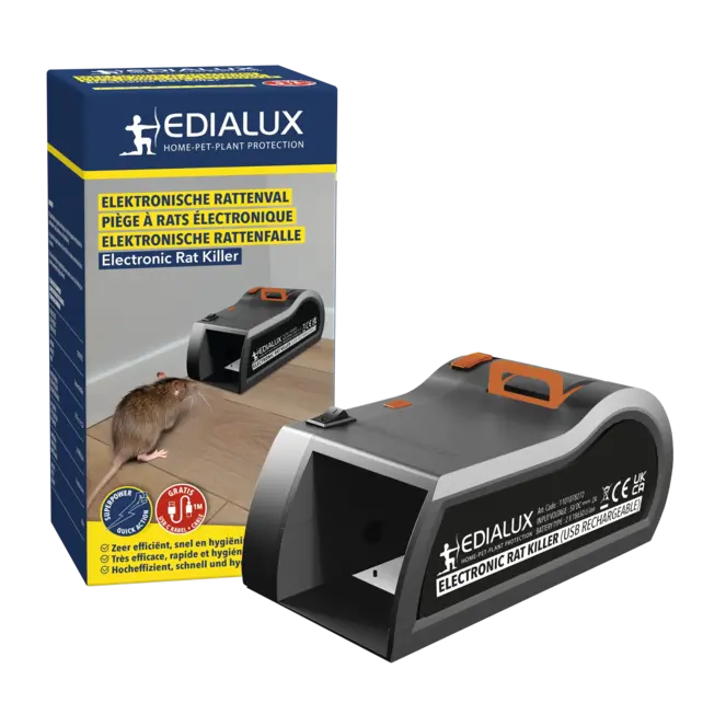 Edialux Elektronische rattenval (USB-oplaadbaar)