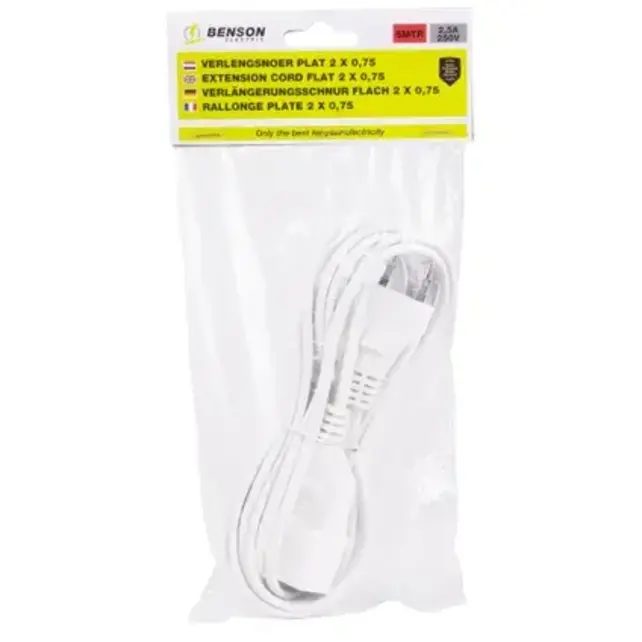 Benson Extention Cord Flat 2x0.75 5m