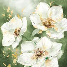 IHR Napkins Golden Grace Green