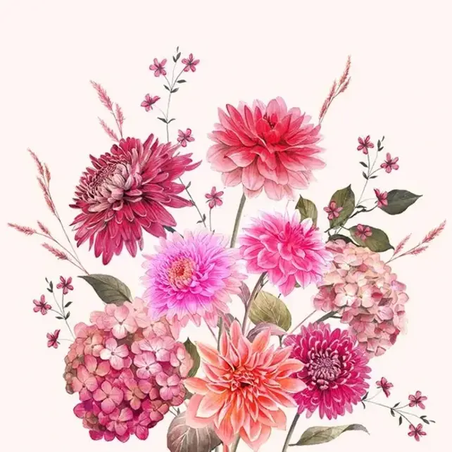 IHR Napkins Autumn Bouquet Cream