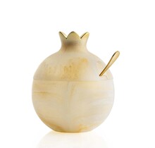Waterdale Honigschale Granatapfel – Kunstharz mit Metallic-Akzenten, inkl. Löffel
