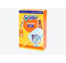 Swiffer Duster Kit mit Griff + 3 Nachfüllungen – Staubwedel für Staub und Tierhaare