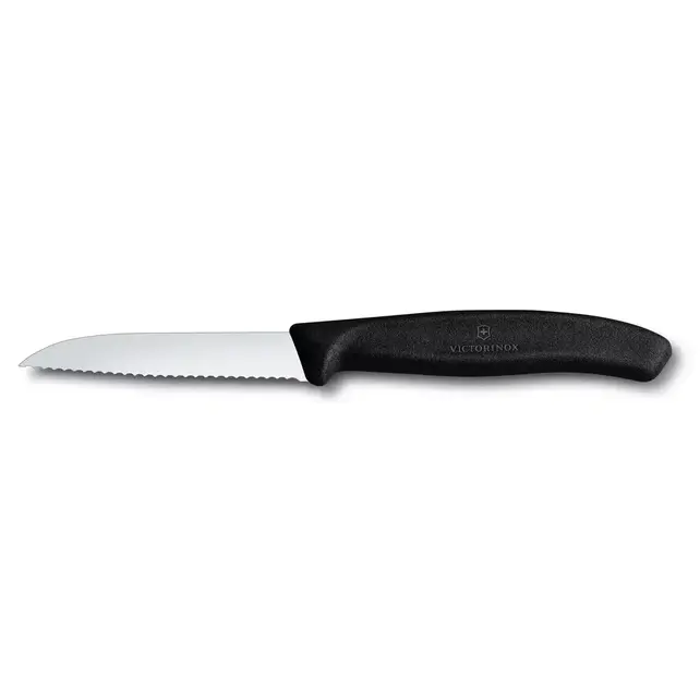Couteau d'office de cuisine Victorinox dentelé à lame ultra tranchante - Bord pointu - 8 cm