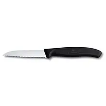 Victorinox Swiss Classic Steak/Pizzames Met Scherpe Punt - 12cm - zwart