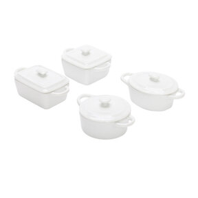 Cosy&Trendy Aperopots Small With Lid Set4 Assorted Round-Oval-Square-Rectangular