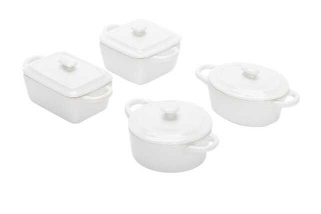 Cosy&Trendy Aperopots Small With Lid Set4 Assorted Round-Oval-Square-Rectangular