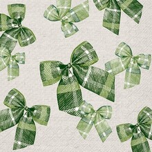 IHR Napkins Checkered Bows Green
