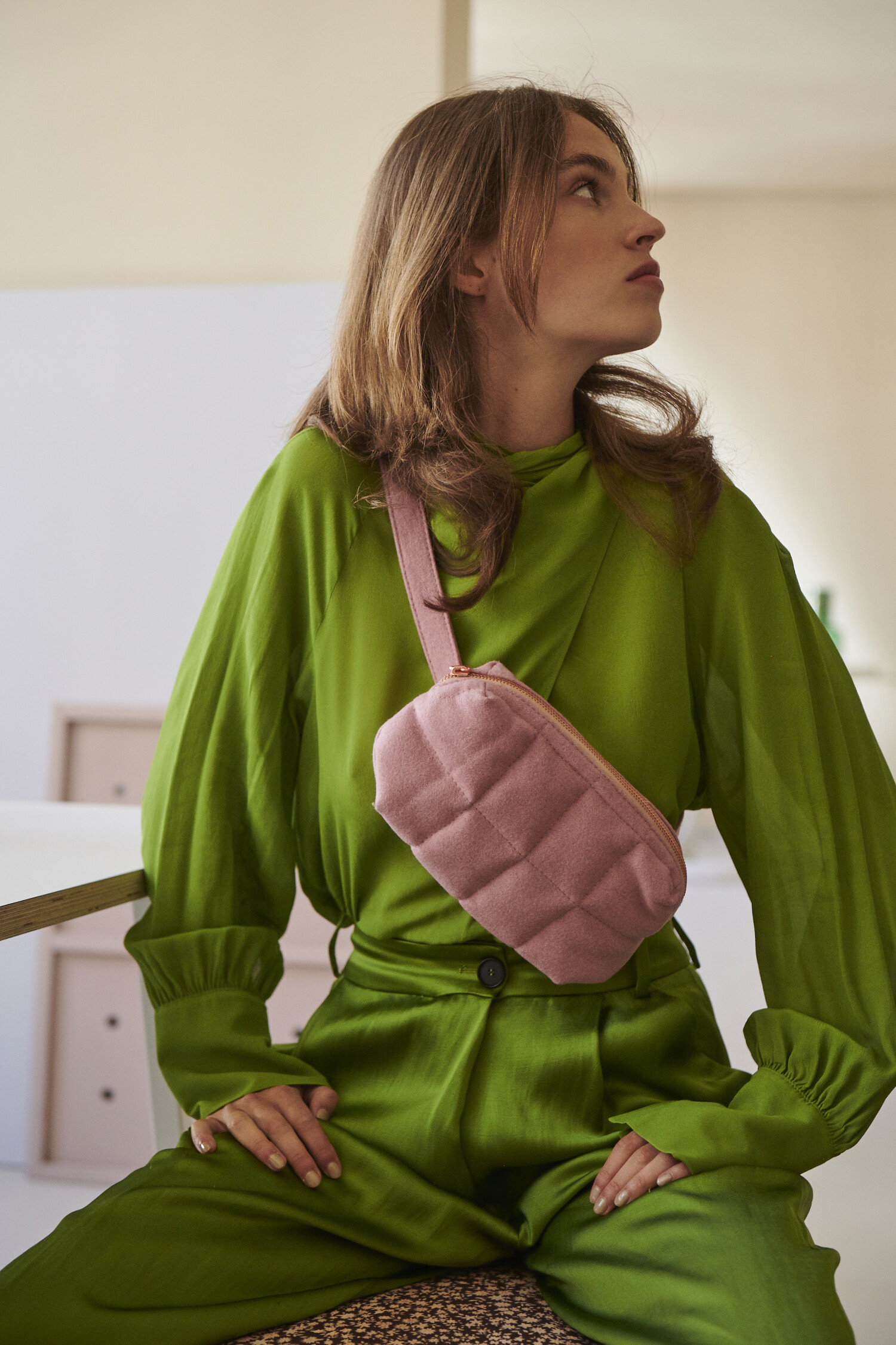 Blush belt bag cheap