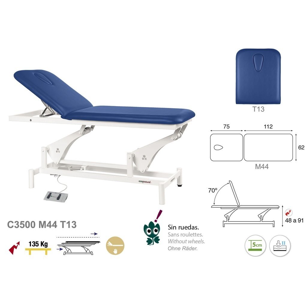 Ecopostural C3500 Electric Treatment Table 2-part, not mobile