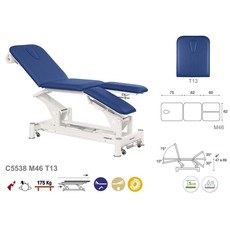 Ecopostural C5538 Table de traitement électrique 4 sections, avec jambes séparées