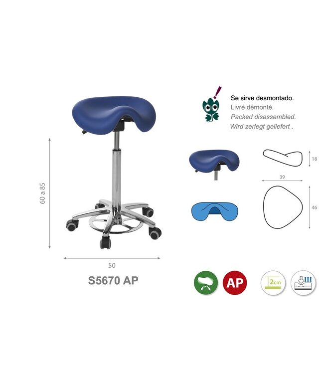 DERBY Tabouret met verchroomd onderstel (S5670AP)