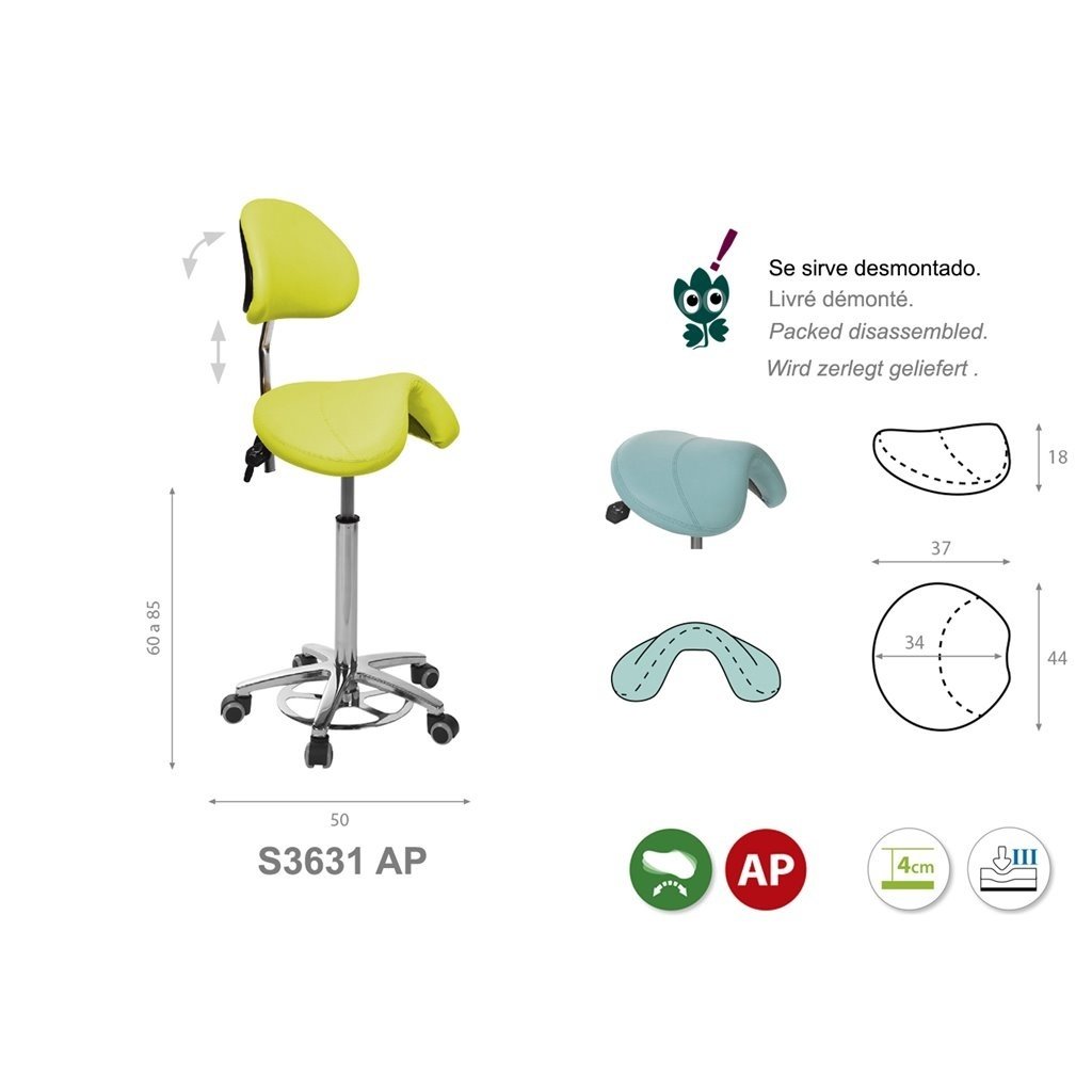 Tabouret selle PONY avec base chromée (S3631AP)