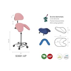 Tabouret de selle AP PONY avec base chromée (S3661AP)