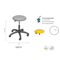 Ecopostural S2610 Round stool with black base