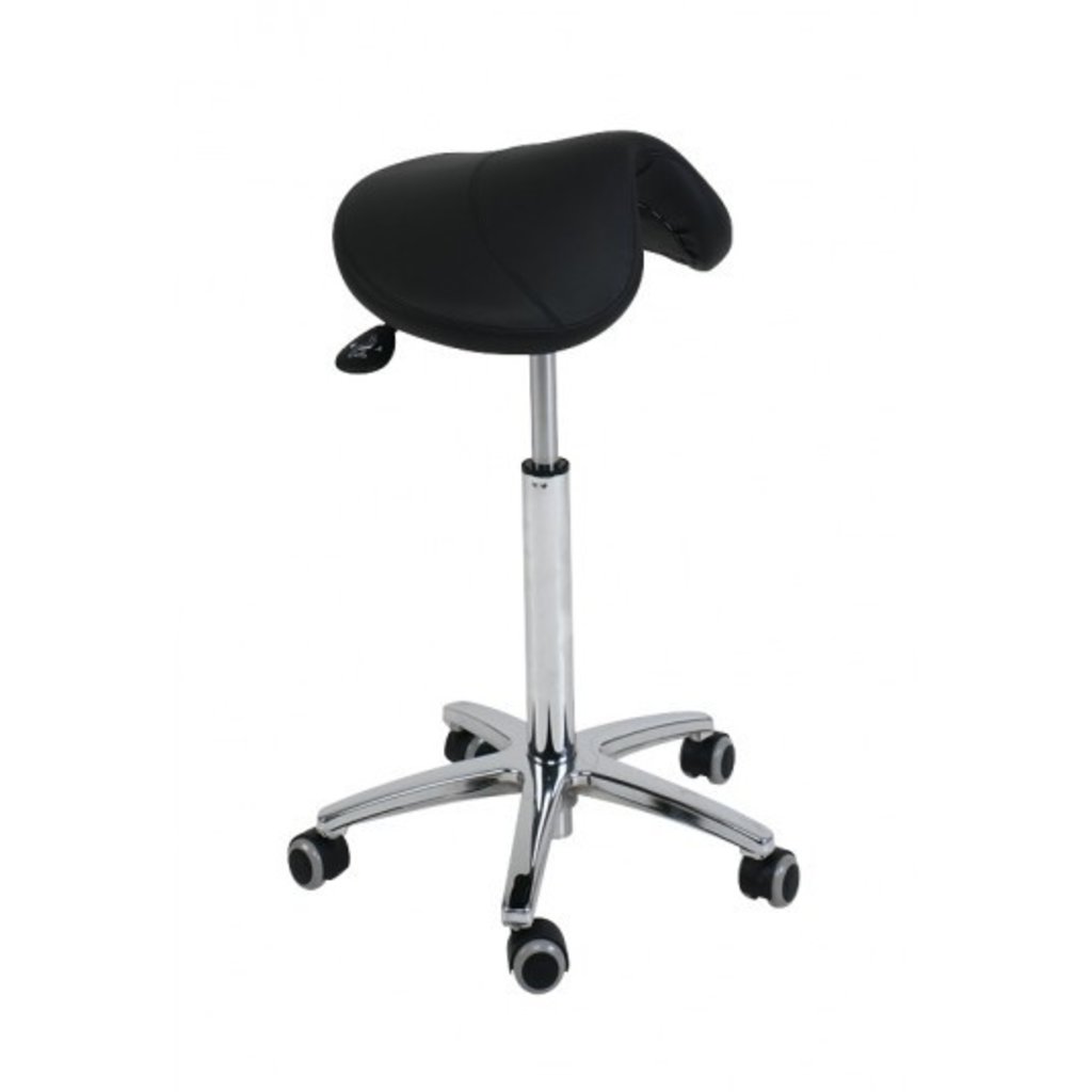 PONY saddle stool with chrome base (S3630)