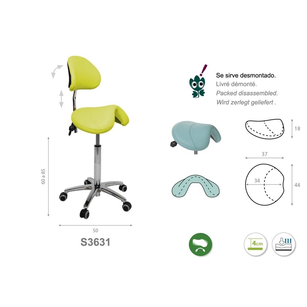 PONY saddle stool with chrome base (S3631)