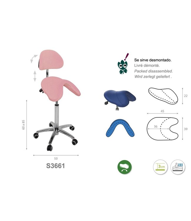 Ecopostural PONY Zadelkruk met Verchroomd Onderstel (S3661)