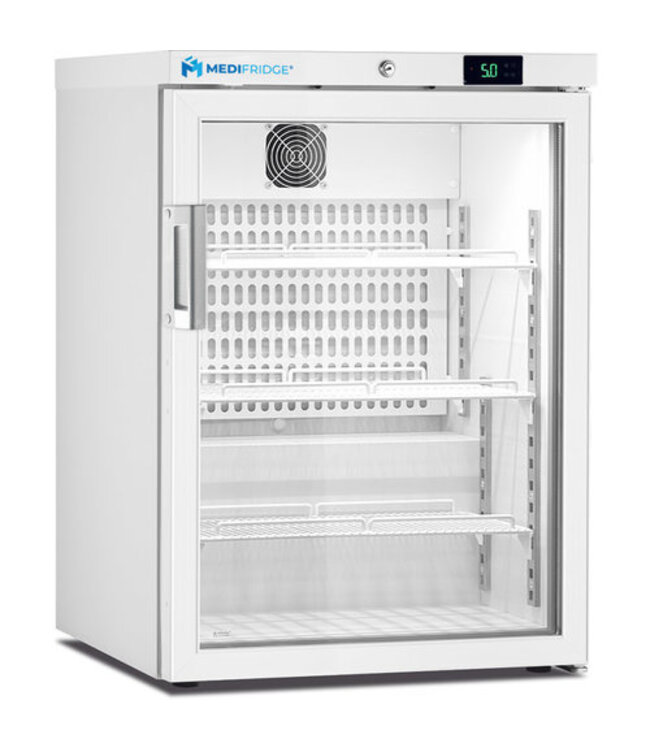 MF140L-GD 2.0 Glasdeur met DIN 58345 tafel model medicijnkoelkast (122L)