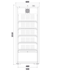 Medifridge MF450L-GD 2.0 Porte en verre avec réfrigérateur à médicaments modèle armoire DIN 58345 (416L)