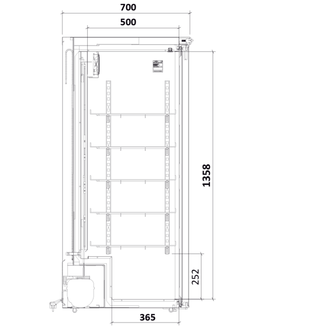 Medifridge MF450L-GD 2.0 Glasdeur met DIN 58345 kast model medicijnkoelkast (416L)