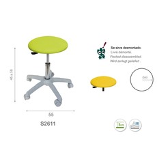 Ecopostural S2611 Grey base round stool