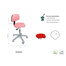 Ecopostural S2642 Ergonomische kruk met grijs onderstel en rugleuning