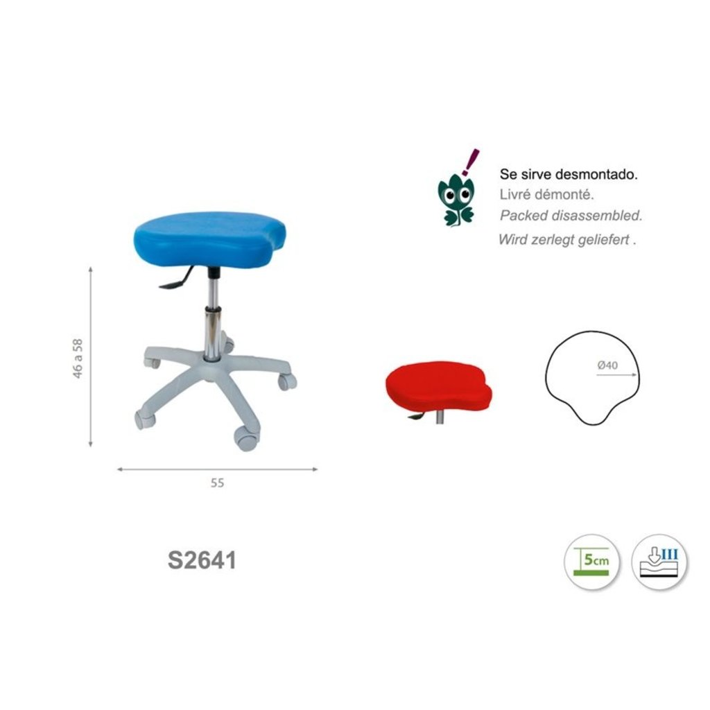 Ergonomic stool with gray base (S2641)