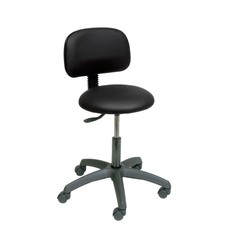 Tabouret rond pivotant avec base et dossier noir (S2609)