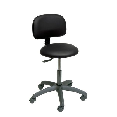 Ecopostural Tabouret rond pivotant avec base et dossier noir (S2609)