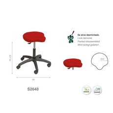 Tabouret ergonomique avec base noir (S2640)