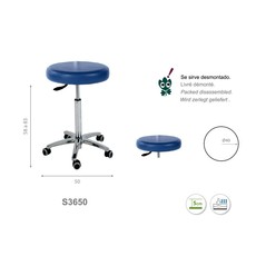 Ecopostural S3650 Tabouret pivotant avec base chromée