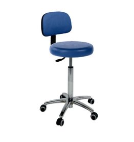 Ecopostural Tabouret pivotant avec base et dossier chromés (S3651)
