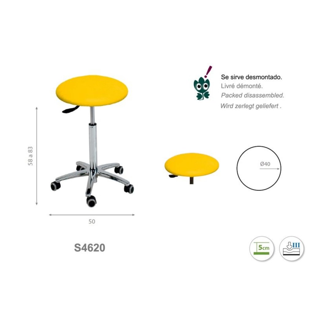 Ecopostural Tabouret pivotant S4610 avec base chromée