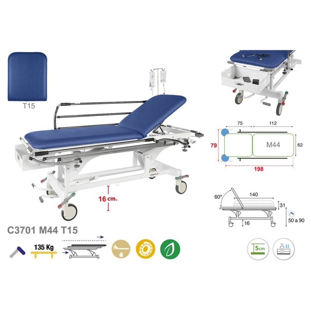 Ecopostural C3701 Hydraulic Stretcher