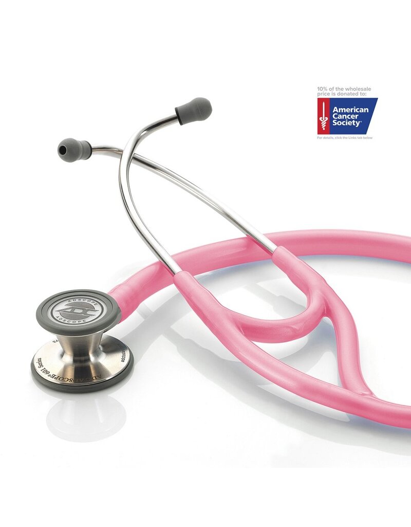 ADC Adscope® 601 Cardiology Stethoscope Breast Cancer Awareness Metallic Pink
