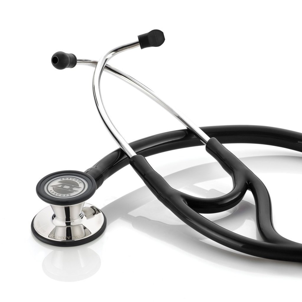 Adscope® 601 Cardiology Stethoscope Tactical Mirror Finish-Black