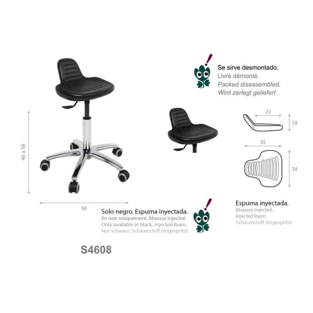 Ecopostural S4608 stool with chrome base